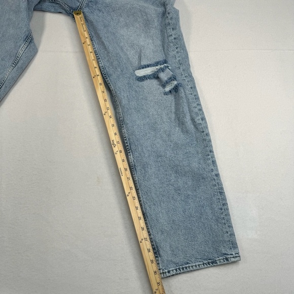 H+M Divided Jeans Womens Sz 10 Light Blue Mom Fit Button Fly Straight High Rise - Picture 8 of 12